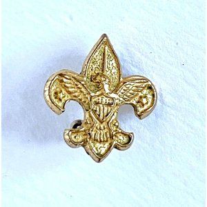 Vintage Boy Scout BSA Tenderfoot Metal Fleur-de-lis Badge Hat Lapel Sash Pin
